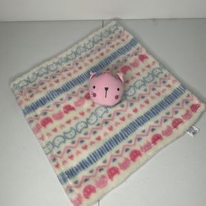 Baby Gear Kitty Cat Lovey Security Blankie Soother kitten pink flowers bow